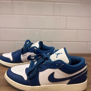 Nike Air Jordan 1 Low SE White and Blue Industrial Blue Sneaker